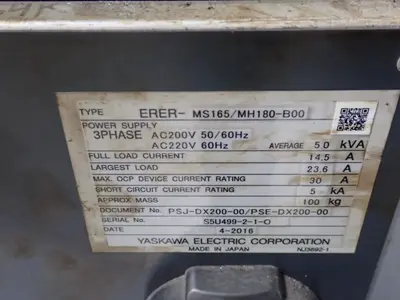 USED 2016 YASKAWA ELECTRIC / MOTOMAN YRMS165/MH180A00