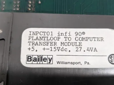 Bailey Controls INPCT01 infi 90 Plantloop to Computer Transfer Module Used