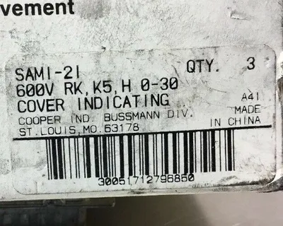 COOPER BUSSMANN SAMI-21 FUSE COVER Loc.3A