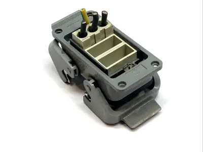 USED HARTING HAN B BULKHEAD HOUSING W/ 09 14 003 2601 A INSERT IP65 OEM