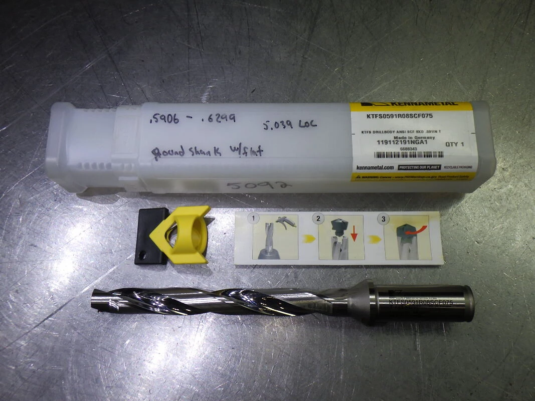 Kennametal .591" Coolant Thru 8xD Drill 3/4" Shank KTFS0591R08SCF075 (LOC2978D)