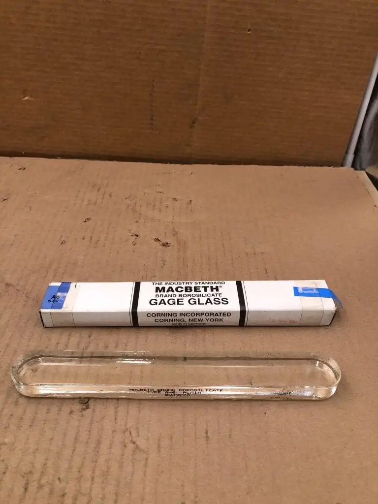 Macbeth 039276 A6 Plain Clear Borosilicate Gage Glass 10″ X 2″ X 3/4″ -NIB