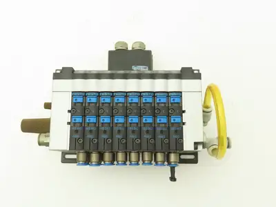 Festo 10P-14-8B-D1-R-Z-6CLL+GCZU 8-Station Solenoid Valve Manifold 24VDC 161 362