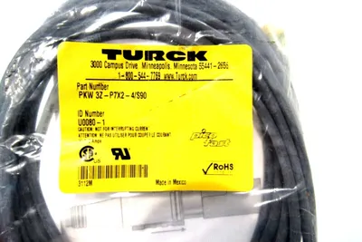 NEW TURCK PKW 3Z-P7X2-4/S90 CORDSET U0080-1 PKW3ZP7X24S90