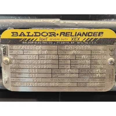 Used 25HP Baldor TEFC Industrial Motor 326T Frame