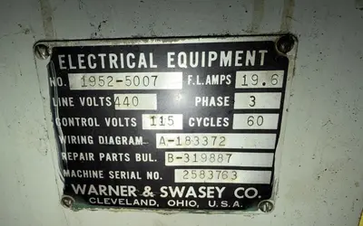 WARNER & SWASEY NO. 4 TURRET LATHE. STOCK # 0545726