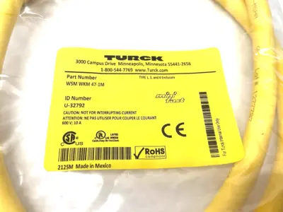 NEW TURCK MINIFAST DOUBLE ENDED POWER CABLE U-32792