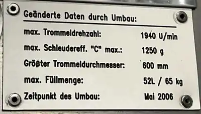 Heinkel HF 600.1 Inverting Filter centrifuge, 316L SS.
