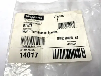 NEW HOFFMAN WALL TERMINATION BRACKET 14017