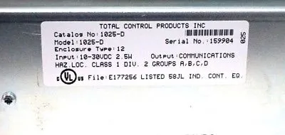 NEW TOTAL CONTROLS 1025-D OPERATOR INTERFACE 1025D