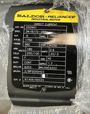New | in-Stock BALDOR BALDOR CD3451 Motors (misc) | Surplus Asset Holdings #1205083