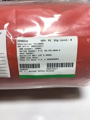 Curtiss Wright X298235 – CB-725-SR40-S Red Cylinder