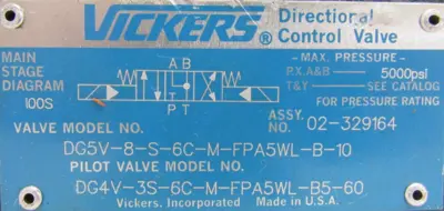 NEW VICKERS 02-329164 VALVE DG5V-8-S-6C-M-FPA5WL-B-10 DG4V-3S-6C-M-FPA5WL-B5-60
