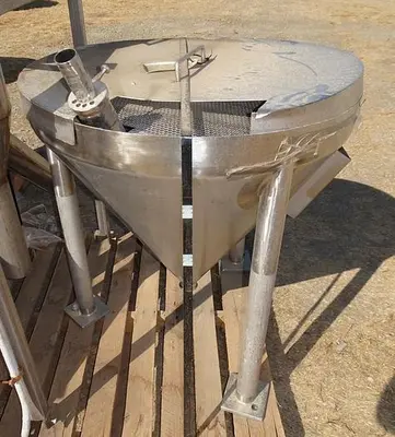 Hopper, 3.5 CF, S/st, Precision Stainless, Cone Bottom, #S742483