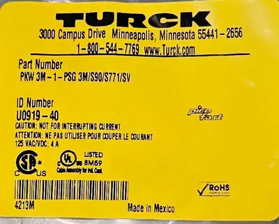 USED Turck PKW 3M-1-PSG 3M/S9O/S771/SV