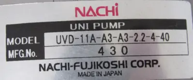 NEW NACHI UVD-11A-A3-A3-2.2-4-40 PUMP 200/220V VDR-11B-1A3-1A3-U-22 VADA-1A4B22