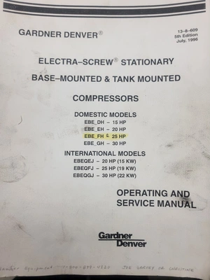 25 HP Gardner Denver Electro-Screw Air Compressor