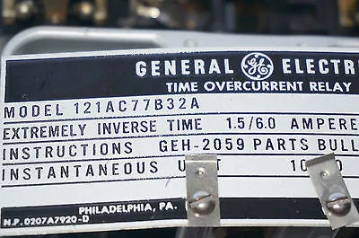 NEW GENERAL ELECTRIC 121AC77B32A TIME OVERCURRENT RELAY