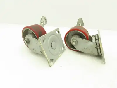 Fairbanks 4" Caster Wheel Poly/Cast (2) Swivel Locking (2) Rigid Lot of 4