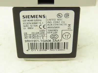 Siemens 3RH1244-1BB40 SIRIUS Contactor Relay 4NO + 4NC 24VDC Coil Lot of 6