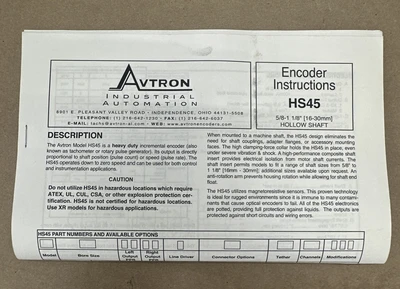 NEW AVTRON HS45-CAYAY6PGA004
