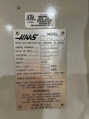 2008 HAAS VF-3B MACHINING CENTERS, VERT., N/C & CNC | Prime Machinery (16)