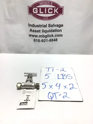 Parker Hannifin 1/2″ Stainless Steel Needle Valve U-Series CPI Union 316SS