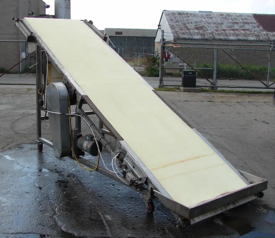 SPC4769  Conveyor inclined belt conveyor Stainless Steel Contact Parts, 40" x 13', 78" discharge height