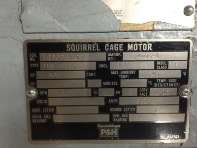 500 hp P&H Squirrel Cage Motor, New