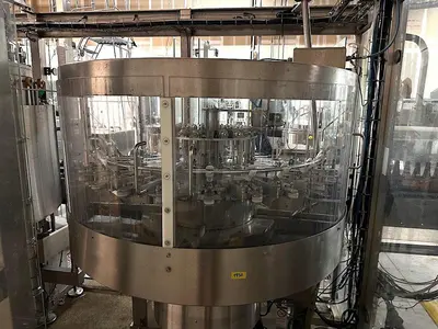 Complete KOSME Bottling Line Includes Depalletizer, Barifill Glass Filler & Flexa Labeler