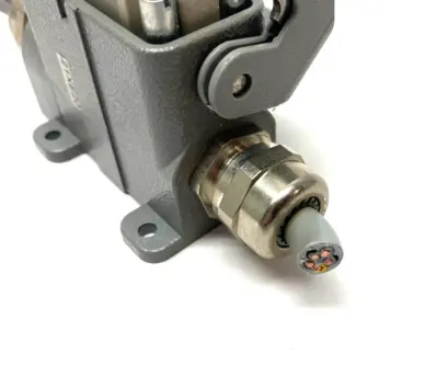 USED HARTING HAN 10A-HSM-HC 1 LEVER 2XM20 CONNECTOR W/ FRAME & INSERTS