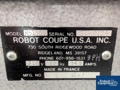 USED Robot Coupe Robot Coupe Mixer, Model RSI10V