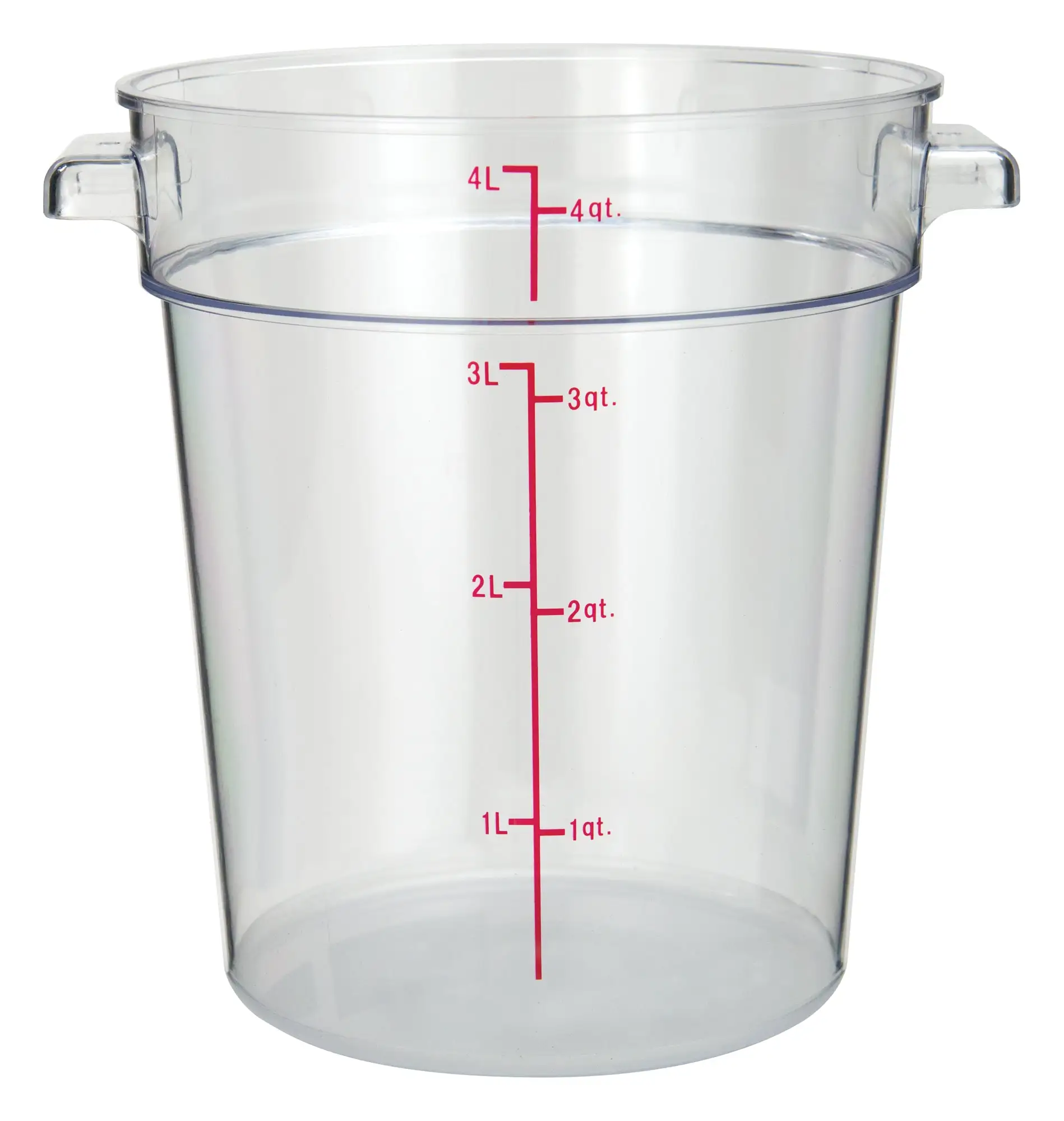 4qt Round Storage Container, Clear, PC (12 Each)