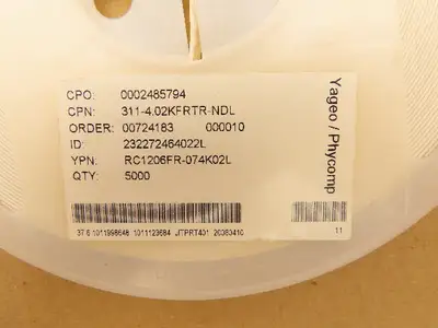 Yageo RC1206FR-074K02L Chip Resistor Tape And Reel 4.02 kOhms 1/4W 5000 Pcs