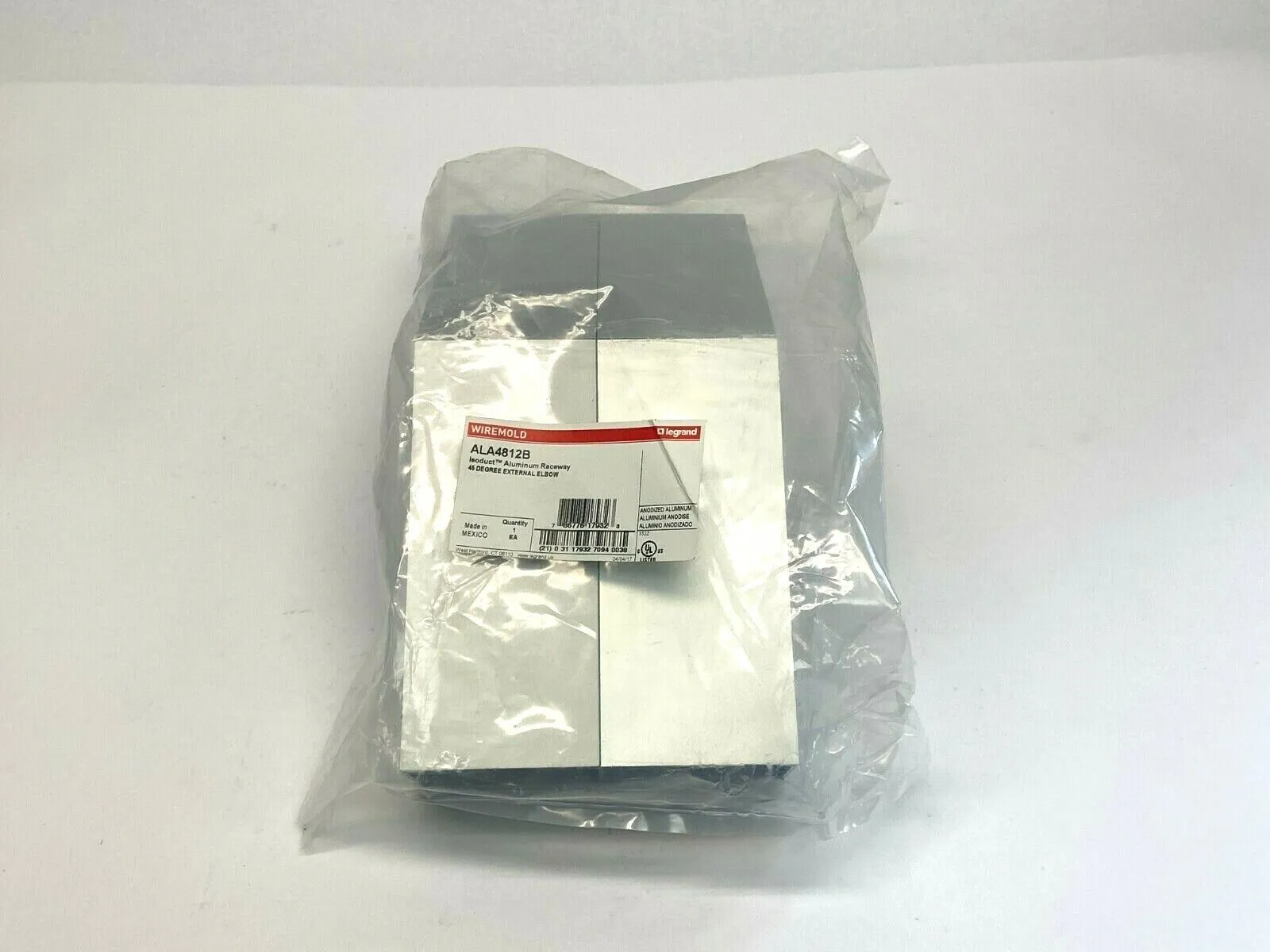 ALA4812B | Wiremold  Isoduct Aluminum Raceway 45 Degree External Elbow - New