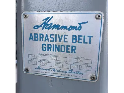 Hammond Mdl. V-8W-D Belt Grinder