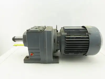 Sew Eurodrive R37DT71C4TFIS 1/3HP Motor 230/460V 3Ph W/44.81:1 Inline Gearbox