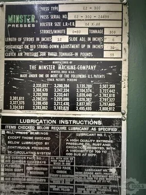 USED 1983 MINSTER E2-300-84-48