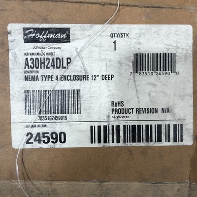 New Old Stock Hoffmann A30H24DLP Nema Type 4 Electrical Enclosure Warranty🇺🇸