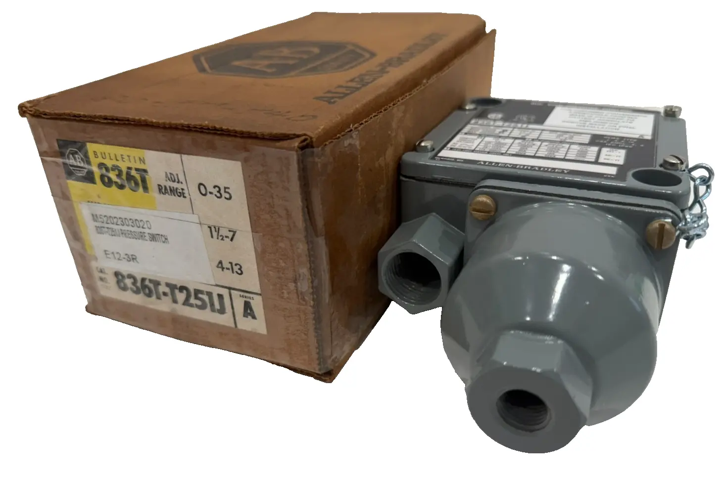 ALLEN BRADLEY 836T-T251J PRESSURE SWITCH SER. A 836TT251J NEW, SURPLUS