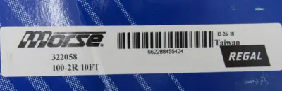 NEW MORSE 322058 ROLLER CHAIN 100-2R 10FT