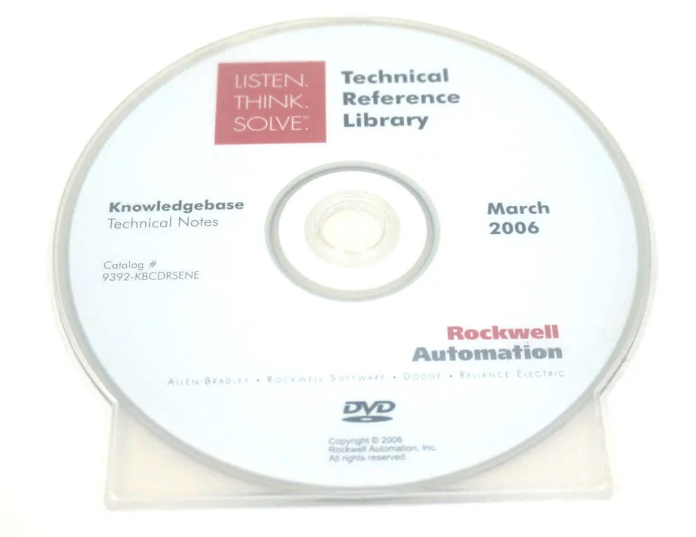 ROCKWELL AUTOMATION 9392-KBCDRSENE TECHNICAL REFERENCE LIBRARY 9392KBCDRSENE