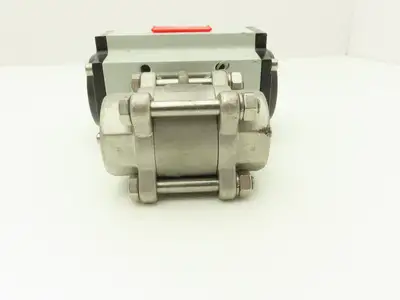 Dynaquip 1AWR5 Pneumatic Actuator with 1"NPT Stainless Ball Valve 80psi