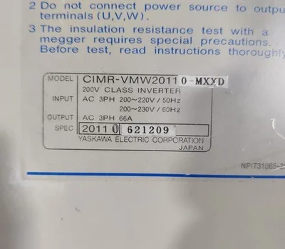 USED YASKAWA CIMR-VMW20110-MXXD_SPEC