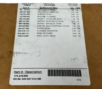 NEW SANDPIPER 476.219.000 KIT AIR S05/S07/S10 NM