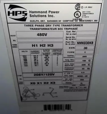 Used HAMMOND POWER SOLUTIONS NMK030KB Distribution Transformers Kentucky US | Aucto #1315878