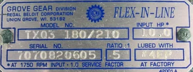 NEW GROVE GEAR TXQ3-180/210 HELICAL SPEED REDUCER 5:1 TXQ3180210