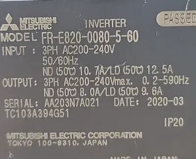Mitsubishi FR-E820-0080-5-60 Inverter. Loc1B-21