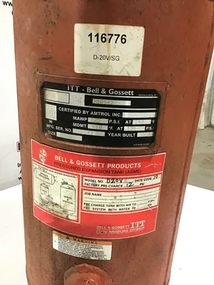 ITT Bell & Gossett D20V Pressured Expansion Tank 1/2″ NPT