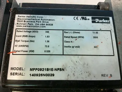 Used PARKER MPP0921B1ENPSN Motors (misc) Ohio US | HGR 24 #1520002